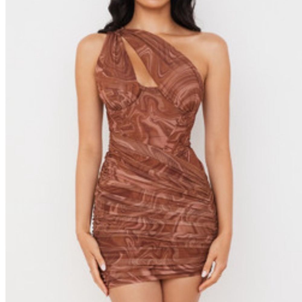 House of CB Clementine swirl print cut out mini dress. Size M.